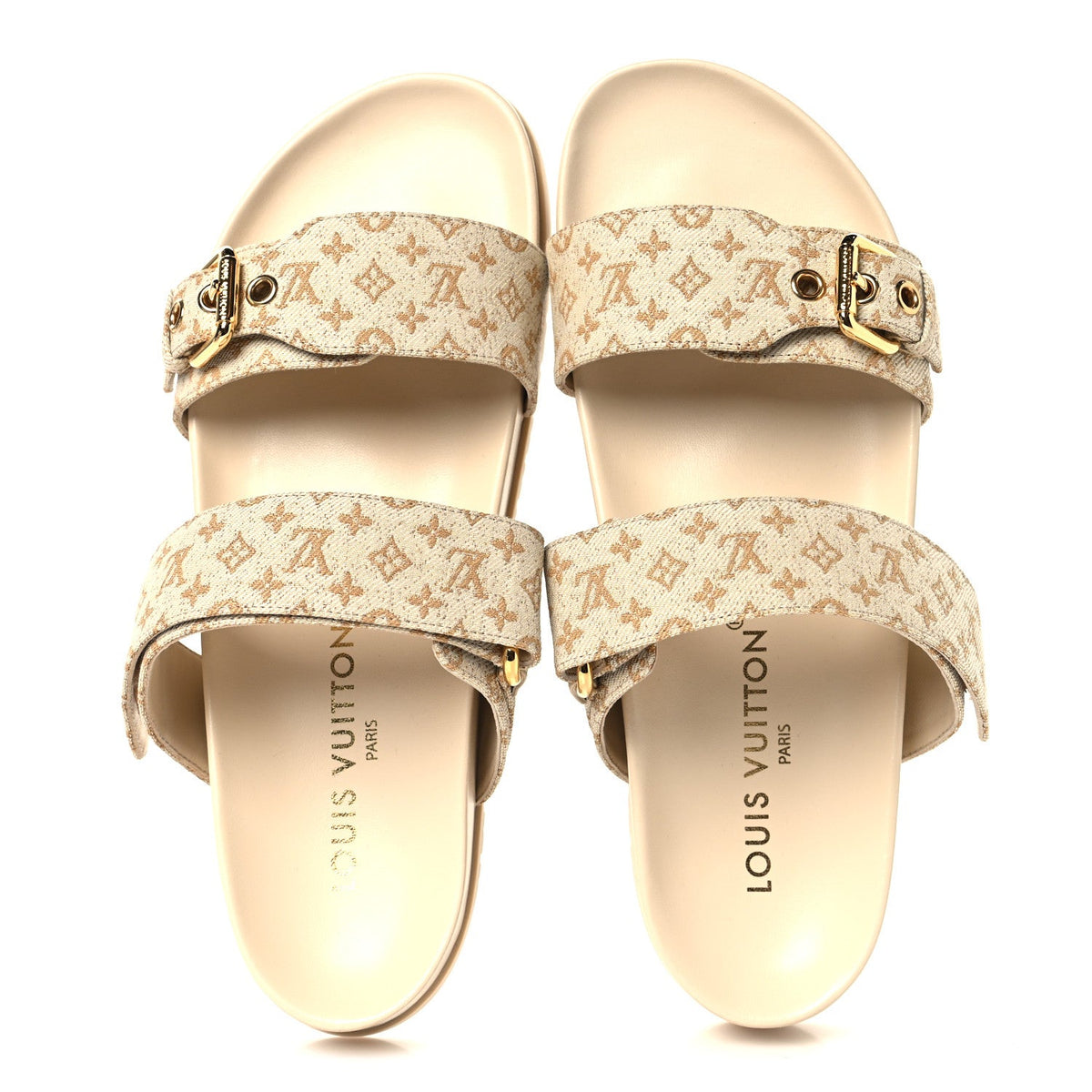 Monogram Lurex Bom Dia Flat Comfort Mules 40 Beige
