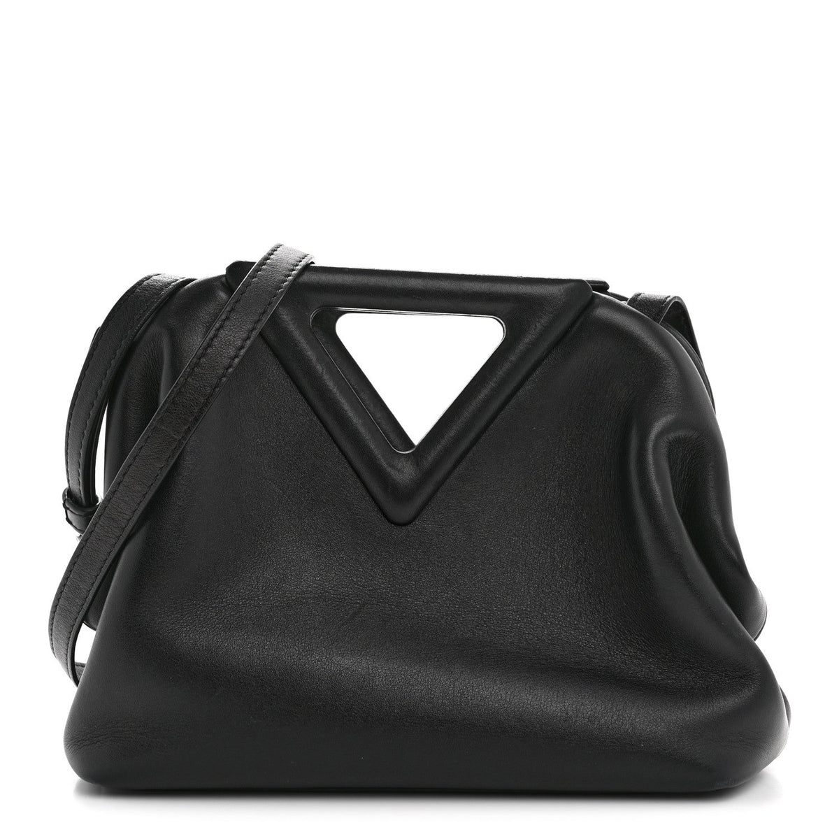 Calfskin Small The Point Triangle Bag Black