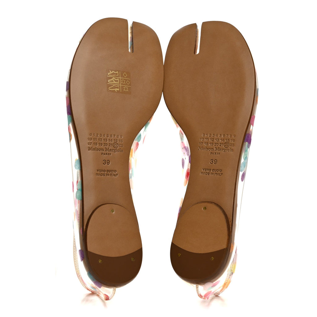 PVC Confetti Printed Tabi New Ballerina Flats 39 Multicolor