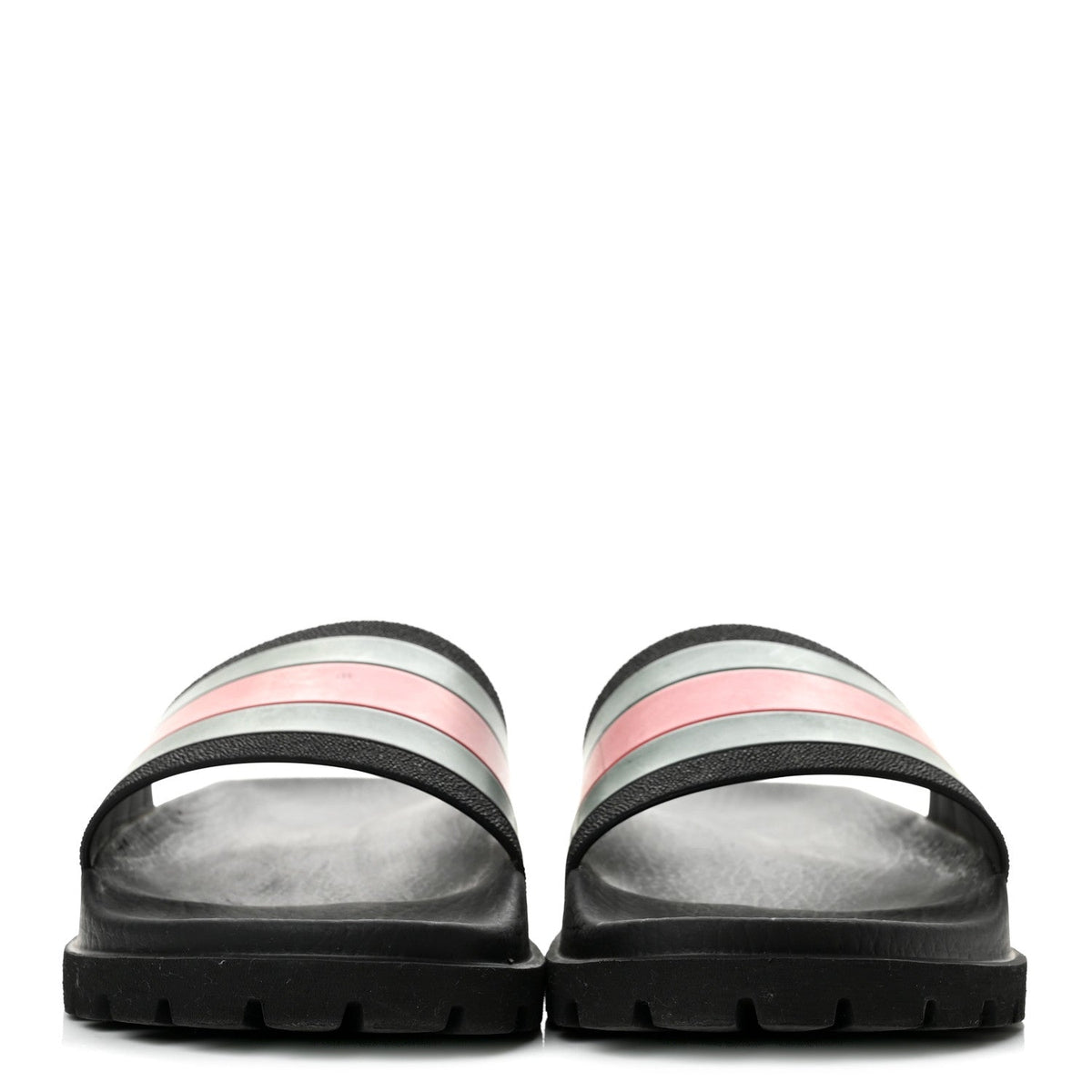 Rubber Web Mens Lug Sole Slide Sandals 6 Black Green Red