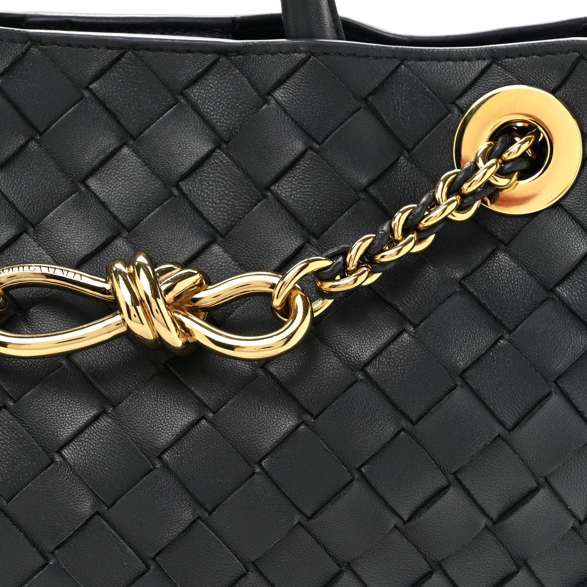 Nappa Intrecciato Small Andiamo With Chain Shoulder Bag Nocturnal