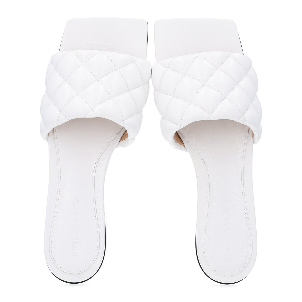 Nappa Matelasse Padded Flat Sandals 37.5 Optic White