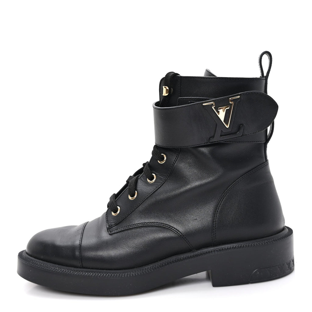 Calfskin Territory Flat Ranger Boots 38 Black