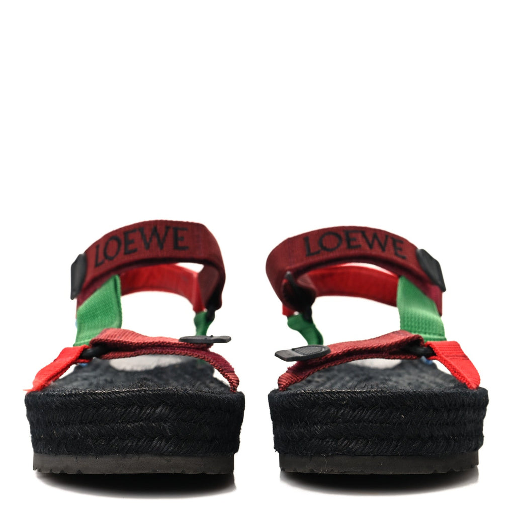 Raffia Paula's Ibiza Strappy Espadrille Sandals 40 Black Multicolor
