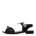 Lambskin Bow CC Flat Sandals 38.5 Black