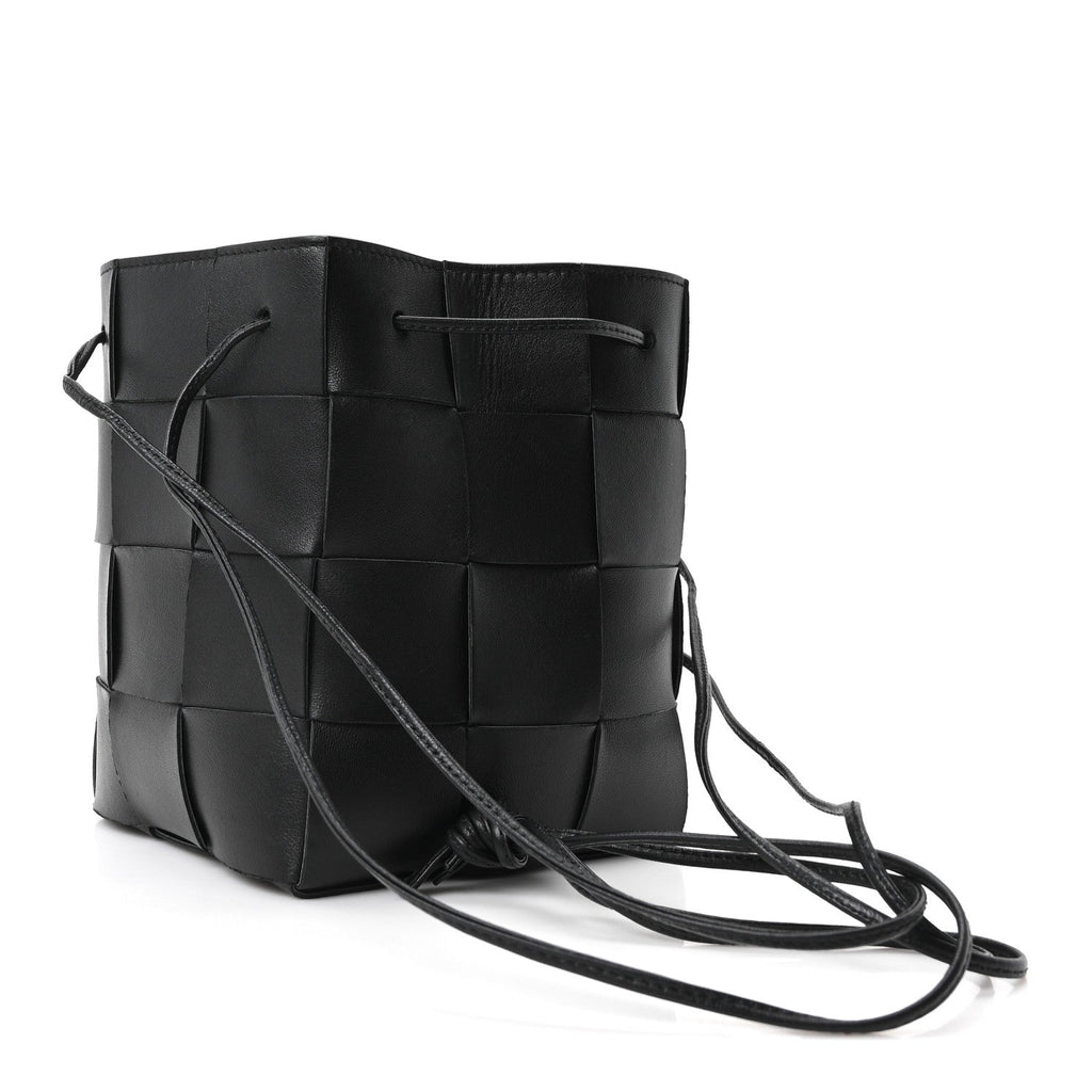 Nappa Maxi Intrecciato Cassette Bucket Bag Black