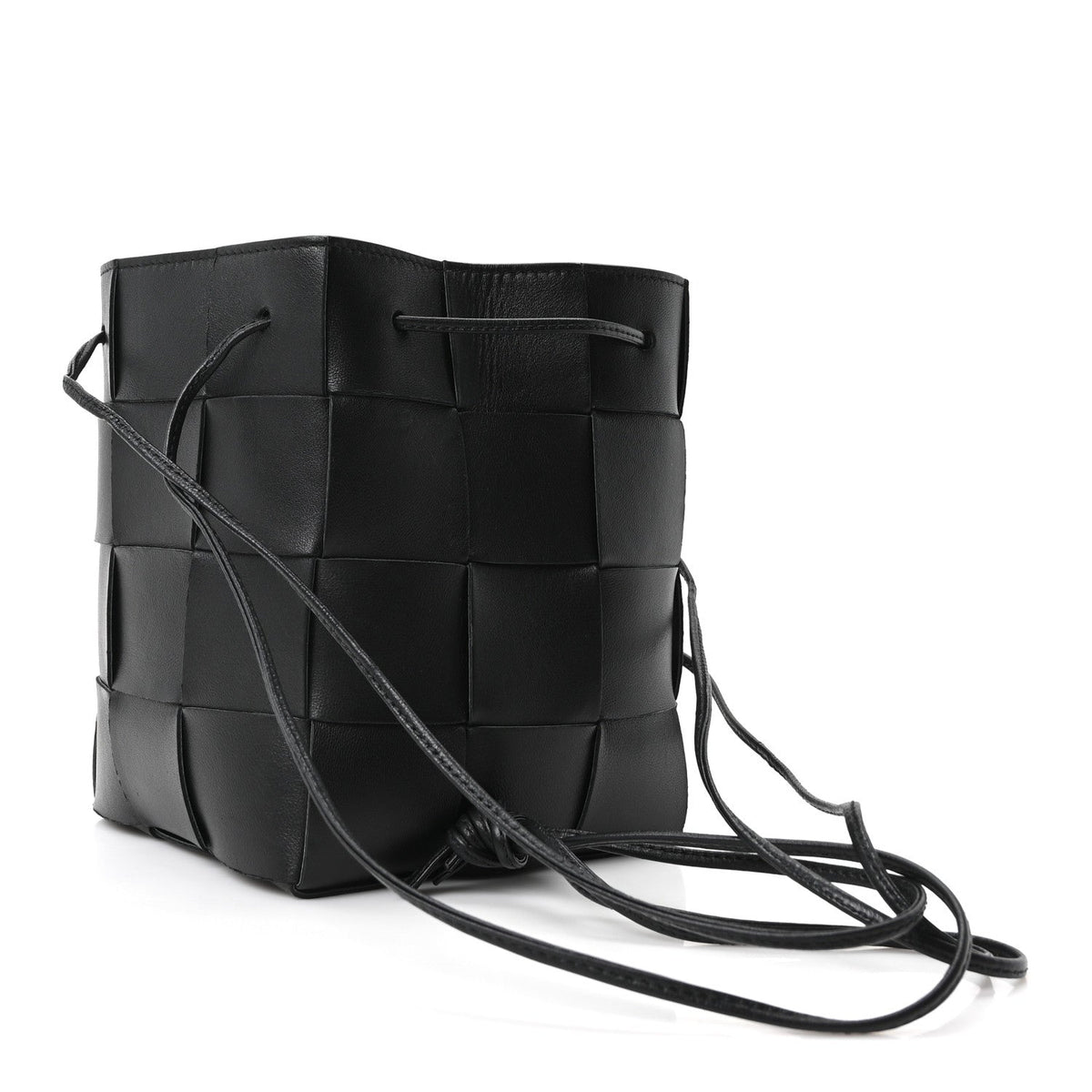 Nappa Maxi Intrecciato Cassette Bucket Bag Black