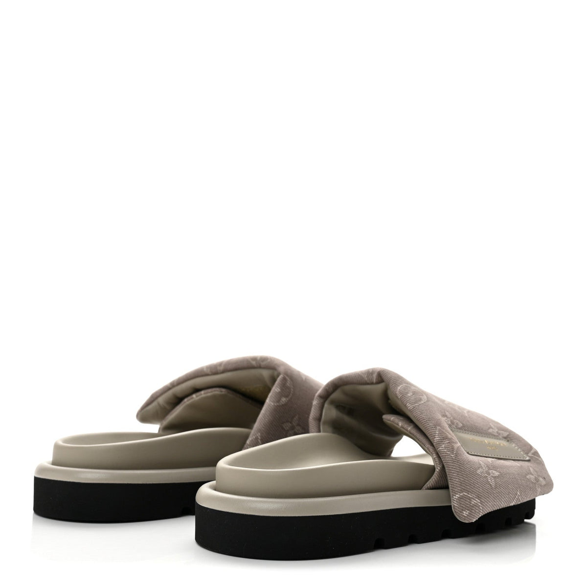 Monogram Denim LV Pool Pillow Flat Comfort Mule 37 Grey