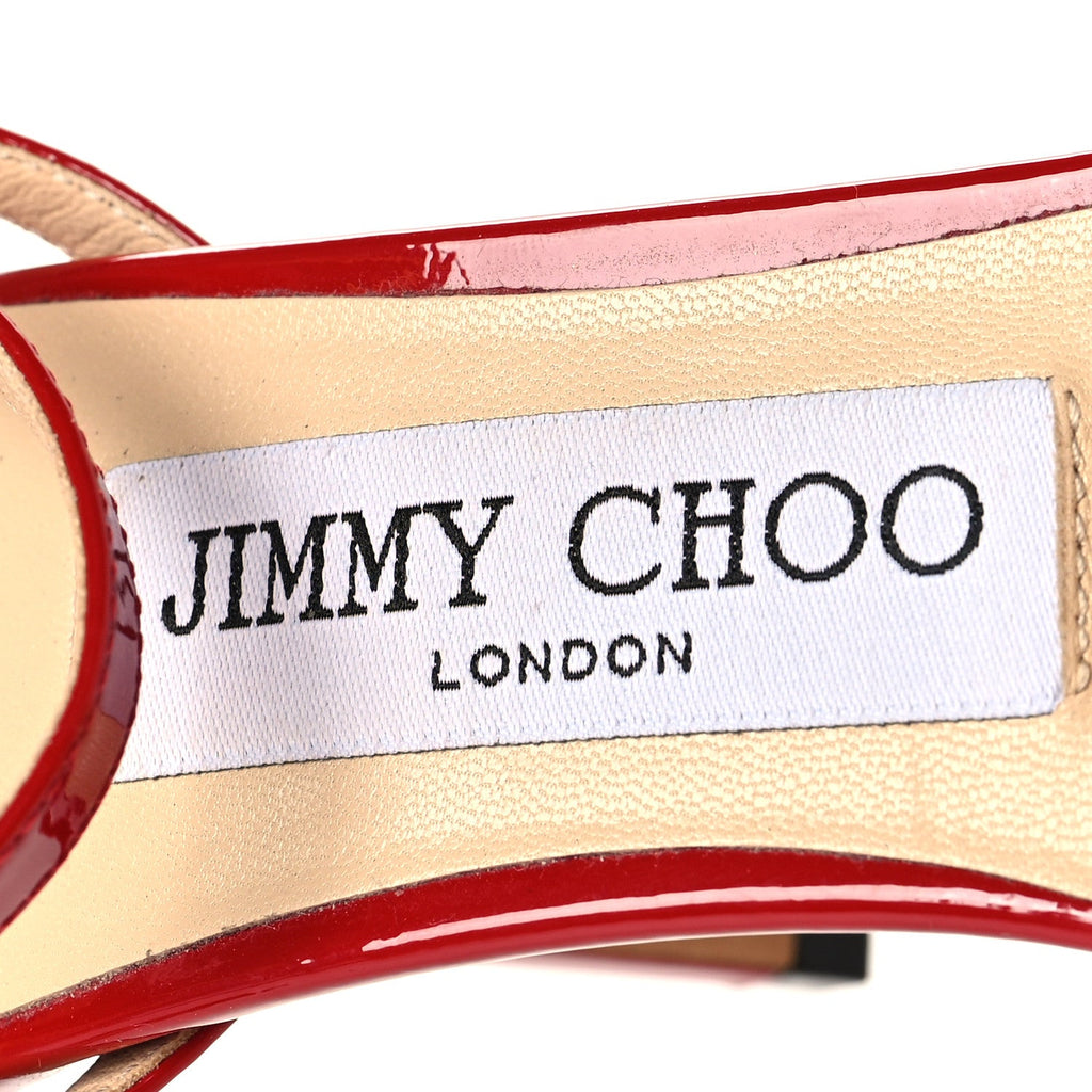 Patent Minny 85 Ankle Strap Sandals 38 Red