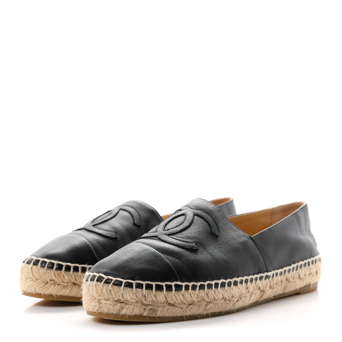 Lambskin CC Espadrilles 38 Black