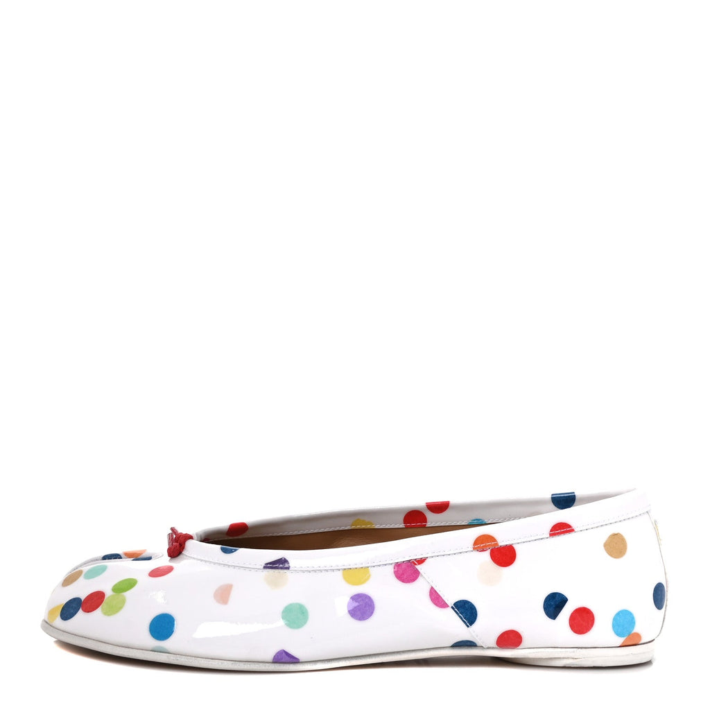 Coated Canvas Confetti Printed Tabi New Ballerina Flats 37 White Multicolor