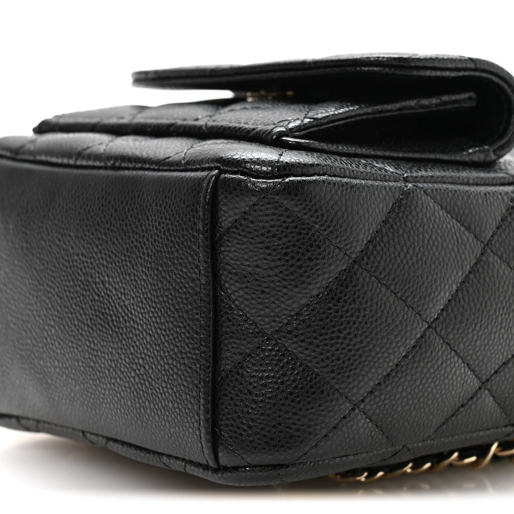 Caviar Quilted CC Mini Classic Backpack Black