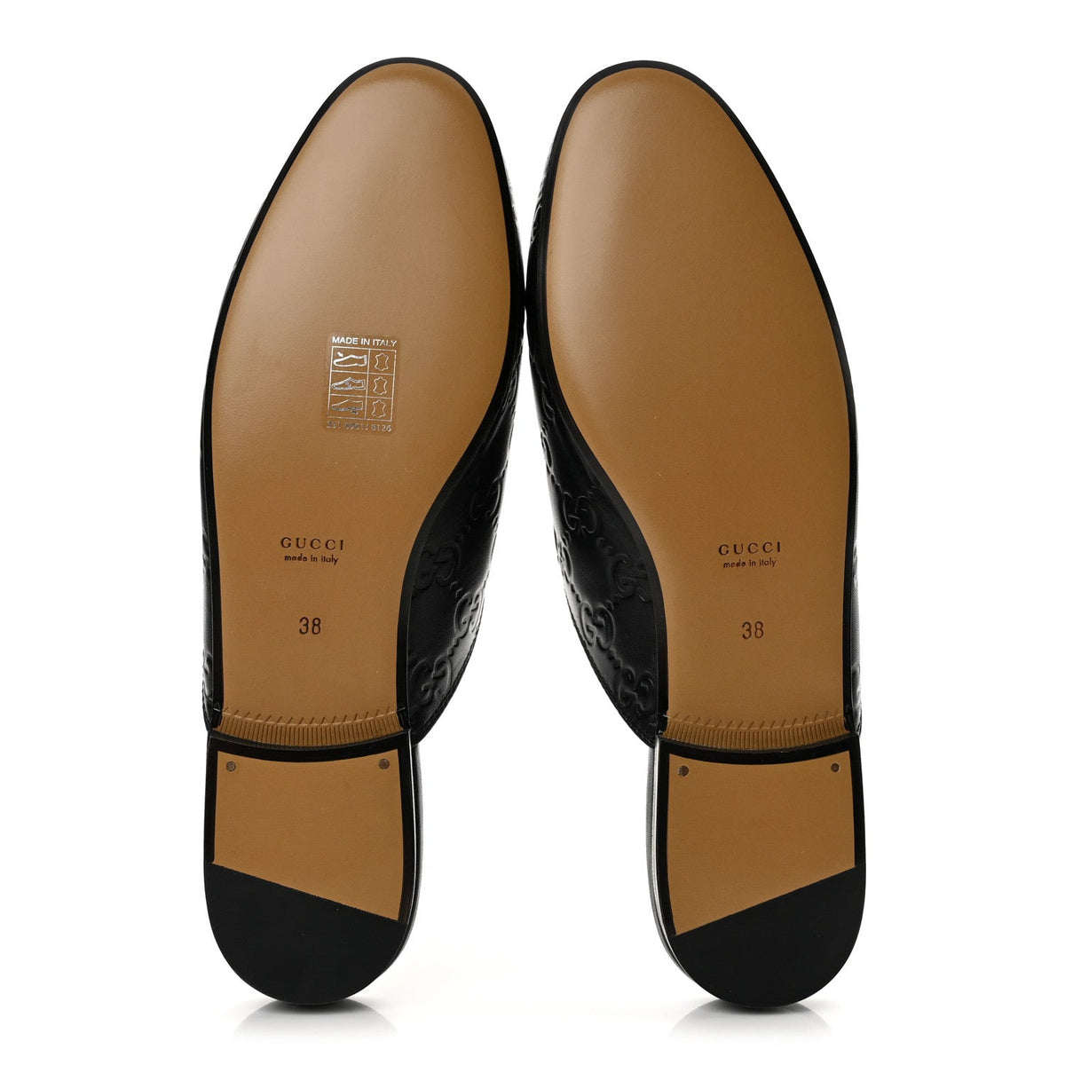 Glamour Calfskin Guccissima Womens Princetown Slippers 38 Black