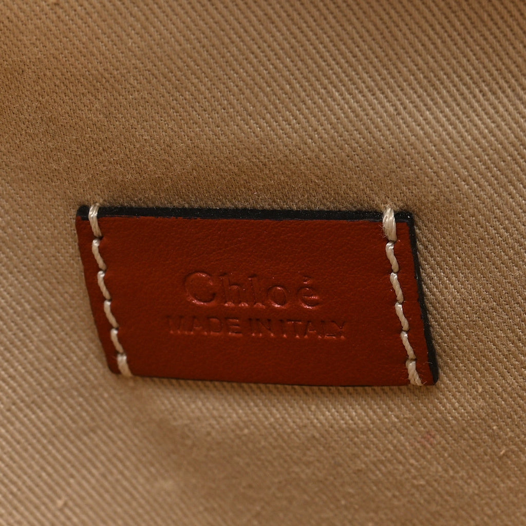 Cotton Calfskin Woody Belt Bag Beige Brown