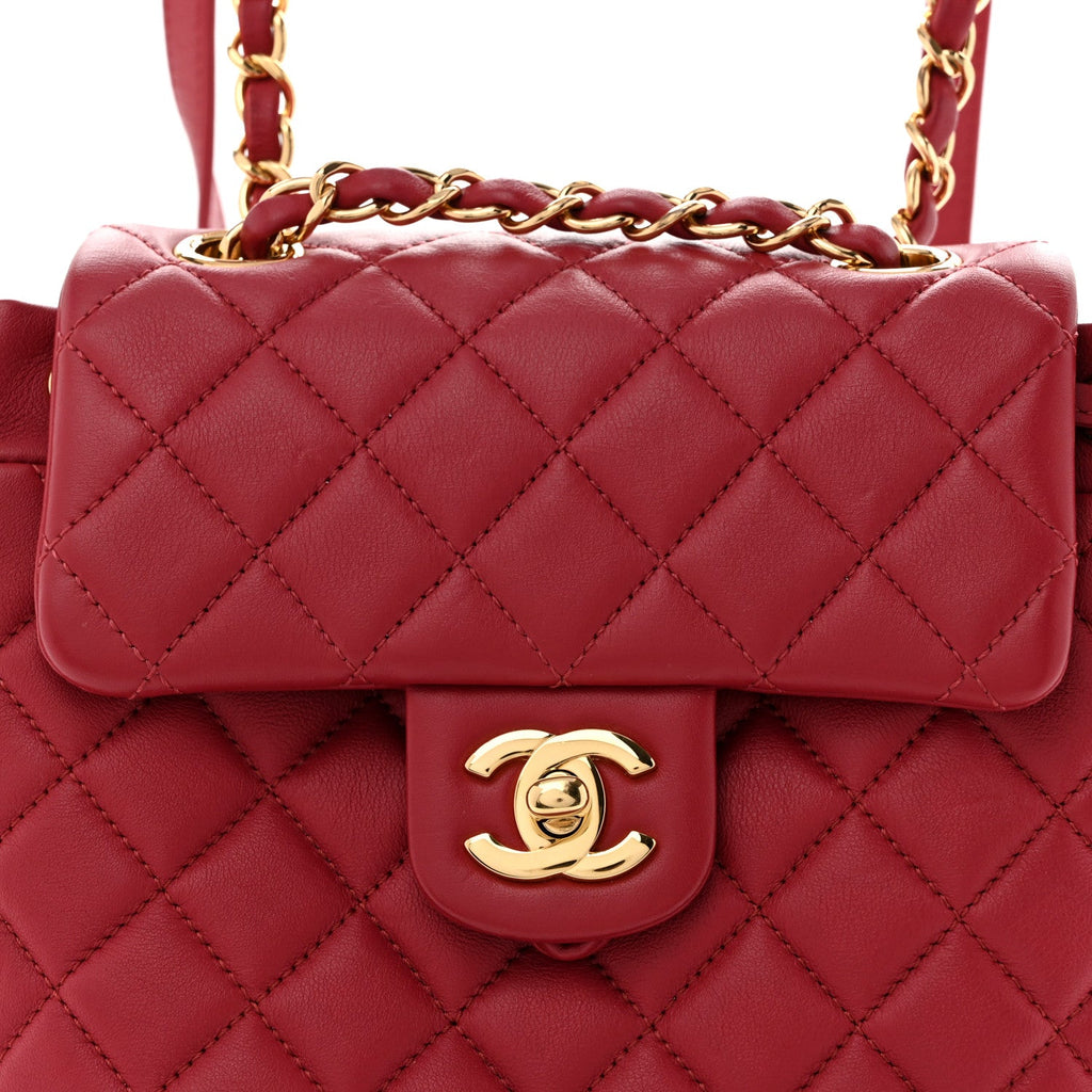 Calfskin Quilted Mini Urban Spirit Backpack Red