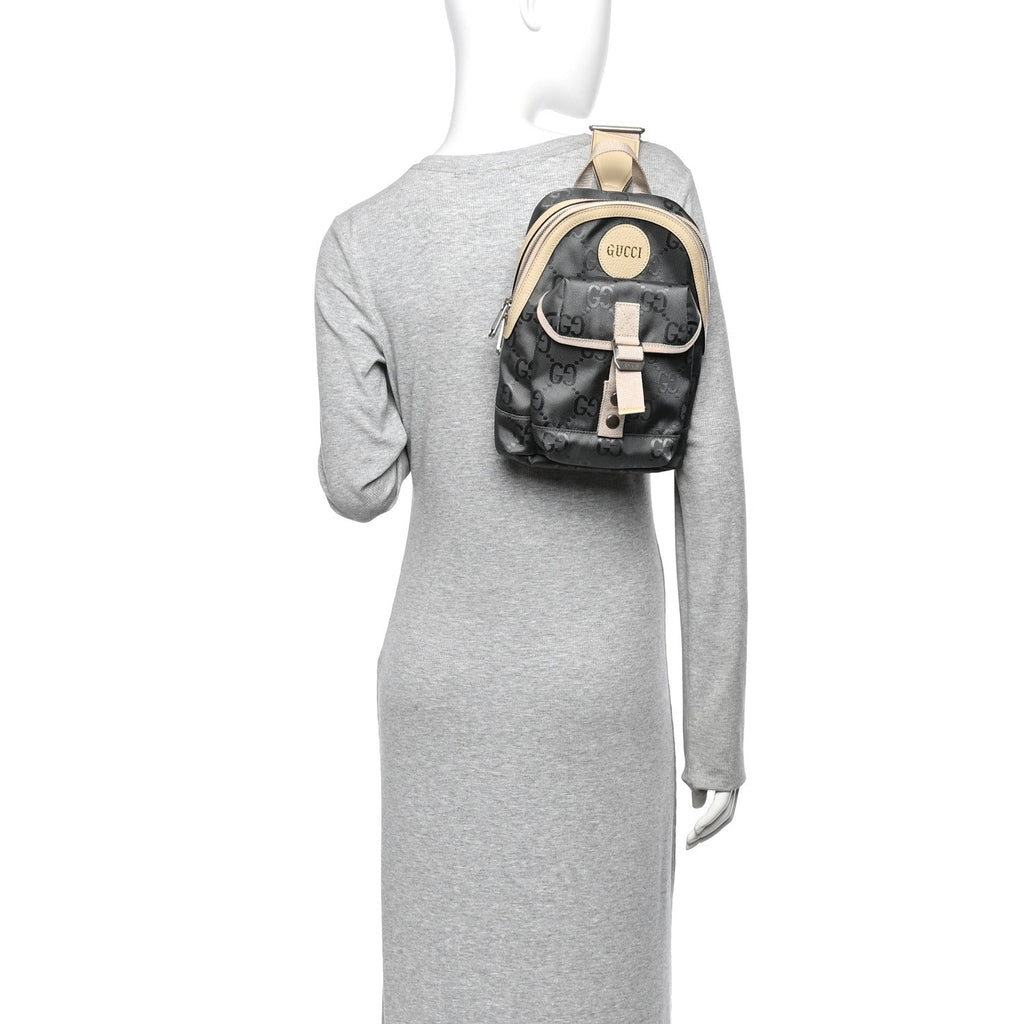Econyl Nylon Monogram Off The Grid Sling Backpack Graphite Grey New Plaster