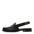 Calfskin Crystal CC Slingback Flats 38 Black