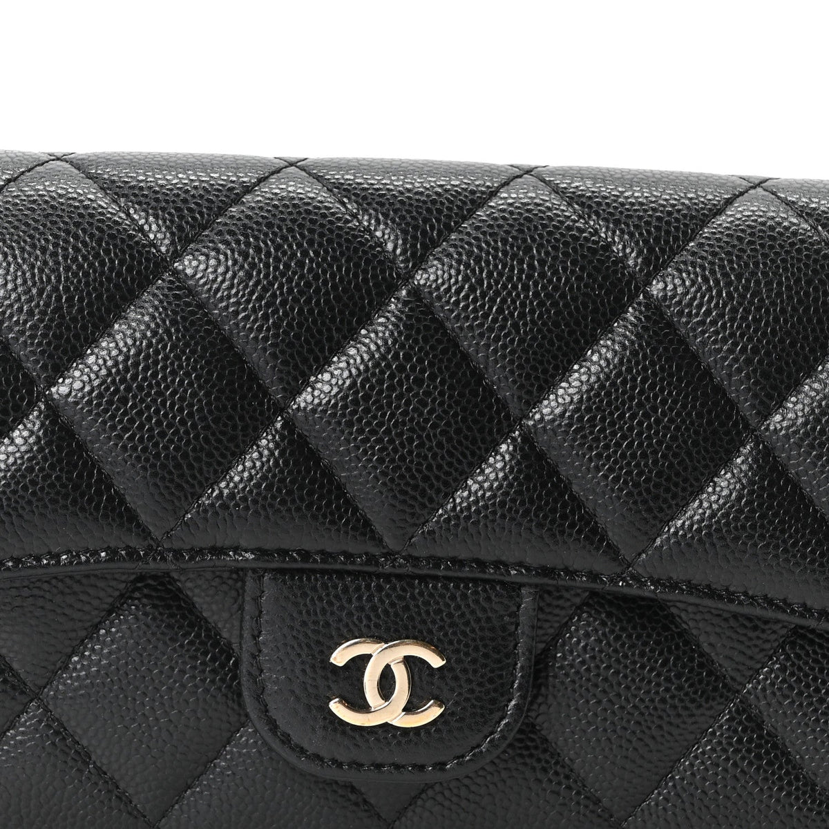 Caviar Quilted CC Flap Belt Bag Black