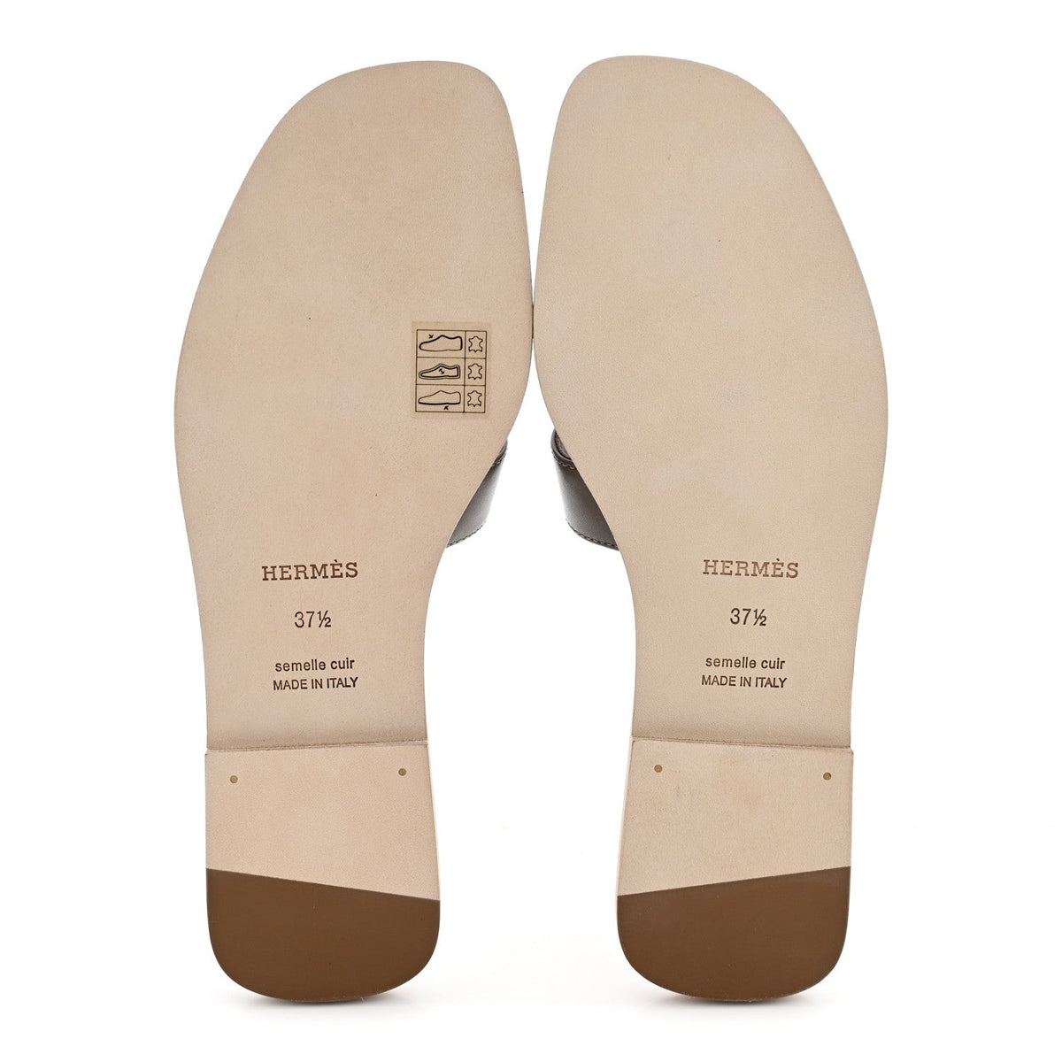 Box Calfskin Oran Sandals 37.5 Etoupe