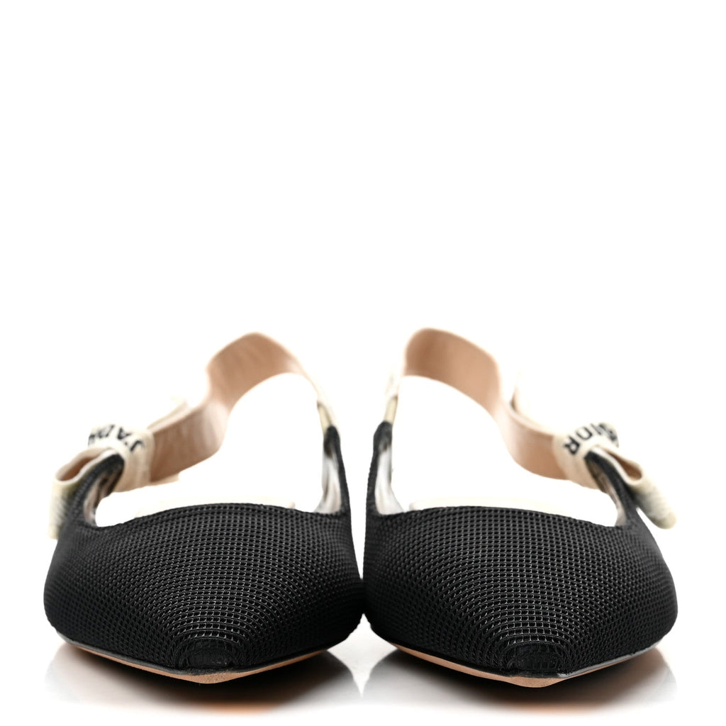 Technical Canvas Ribbon J'Adior Slingback Ballet Flats 37.5 Black