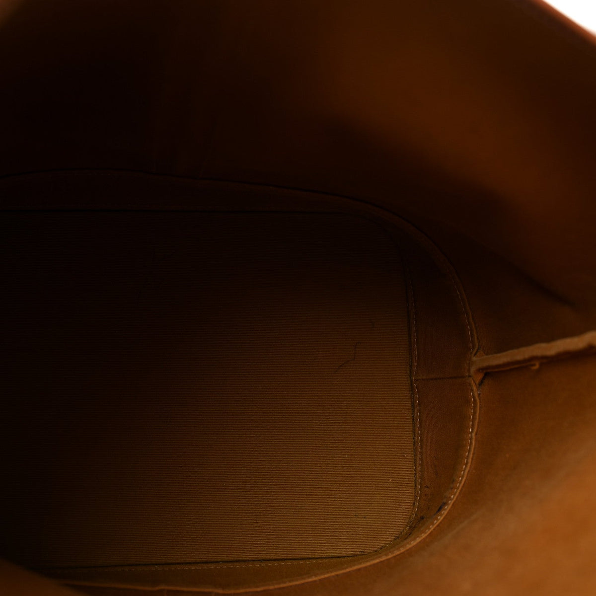 Triomphe Canvas Calfskin Medium Bucket Bag Tan