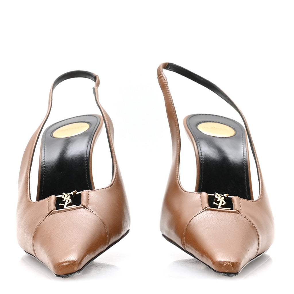 Nappa Babylone Breteuil Slingback Pumps 36 Macadamia