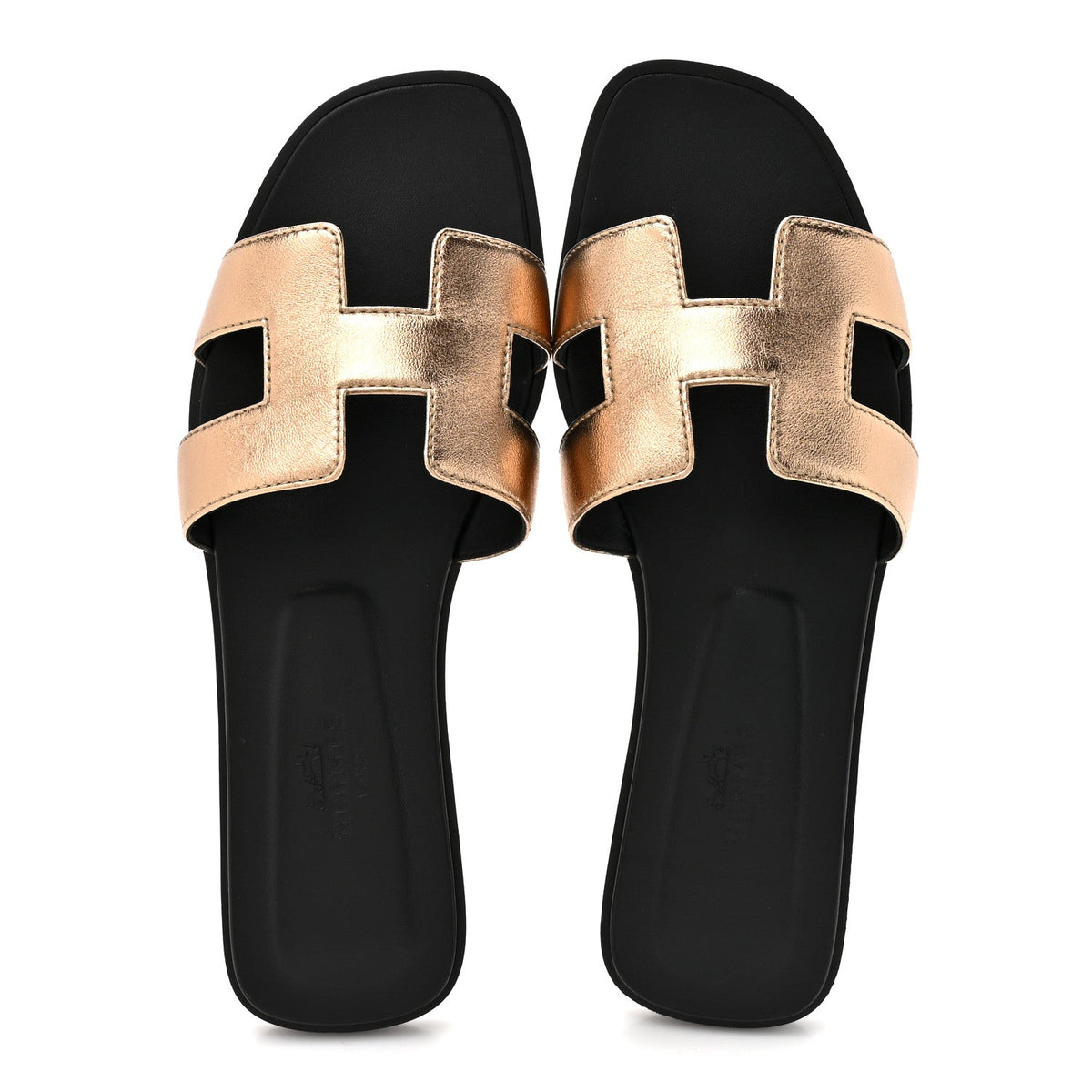 Metallic Nappa Oran Sandals 36 Champagne