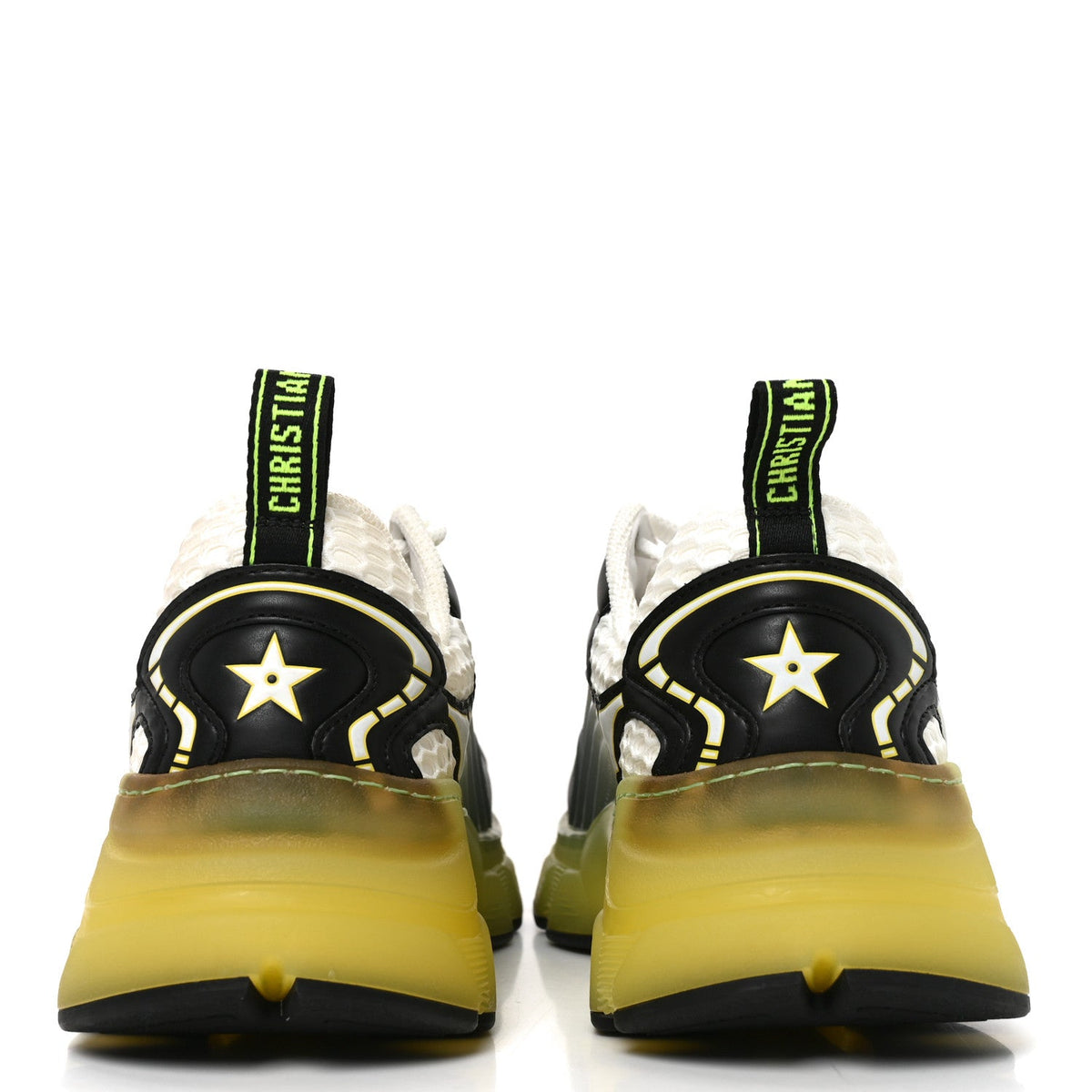 Matte Technical Fabric Mesh Dior Vibe Sneakers 37.5 White Yellow