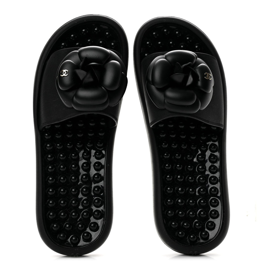 Thermoplastic PVC Camellia Mule Sandals 37 Black