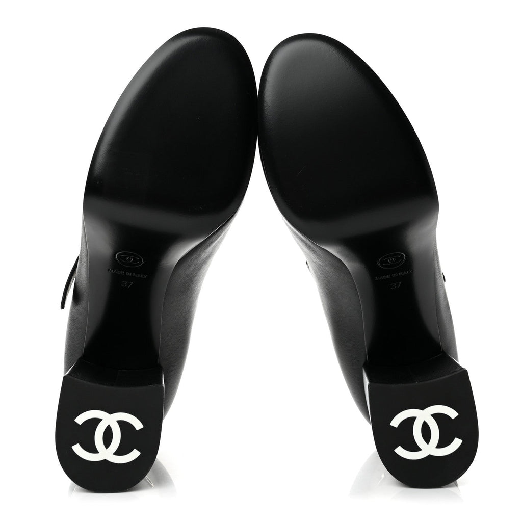 Lambskin Mary Jane Platform Pumps 37 Black