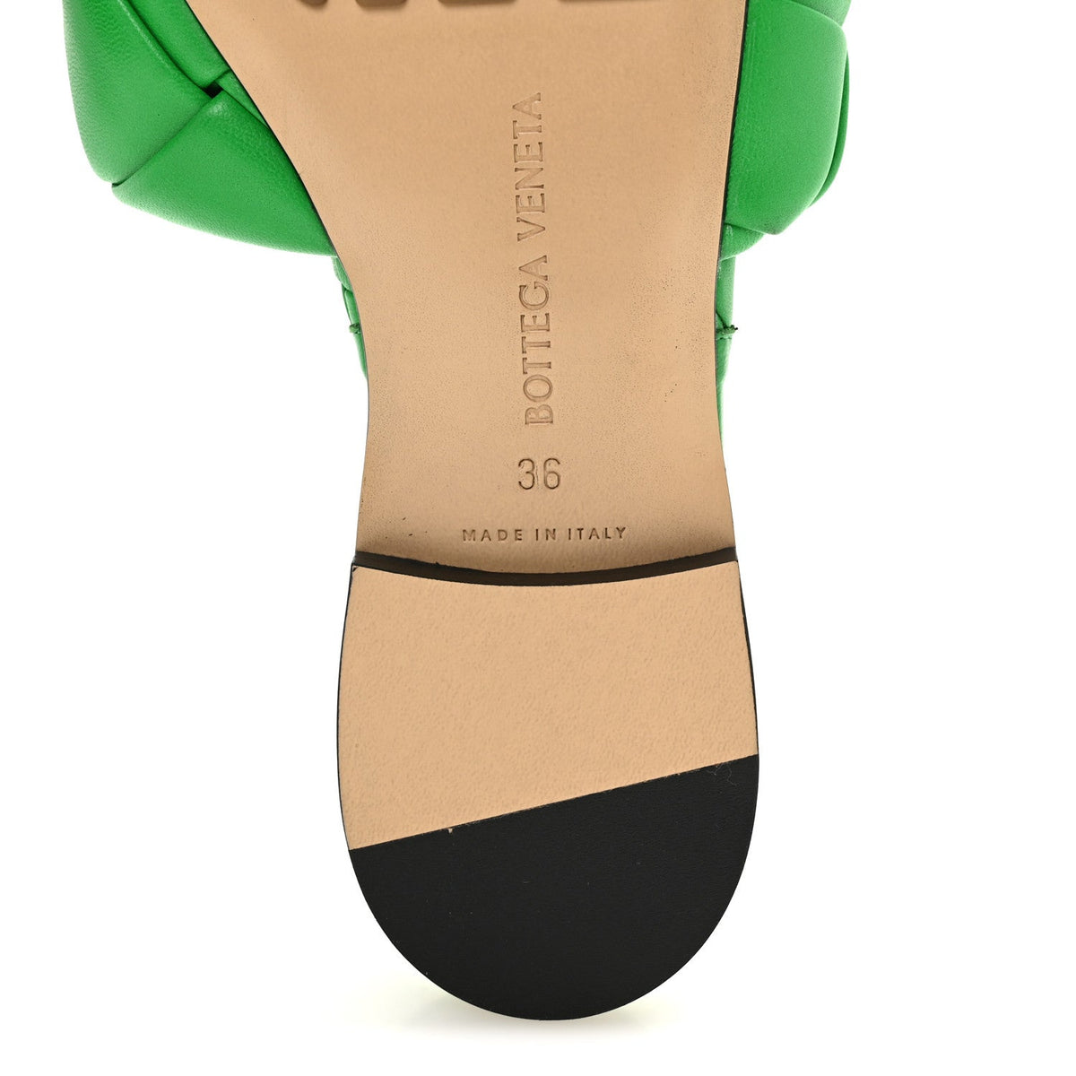 Nappa Maxi Intrecciato Lido Flat Sandals 36 Grass