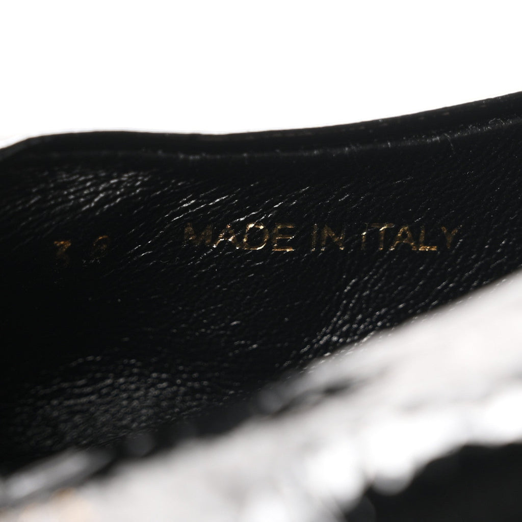 Patent Calfskin Triangle Ballerina Flats 38 Black