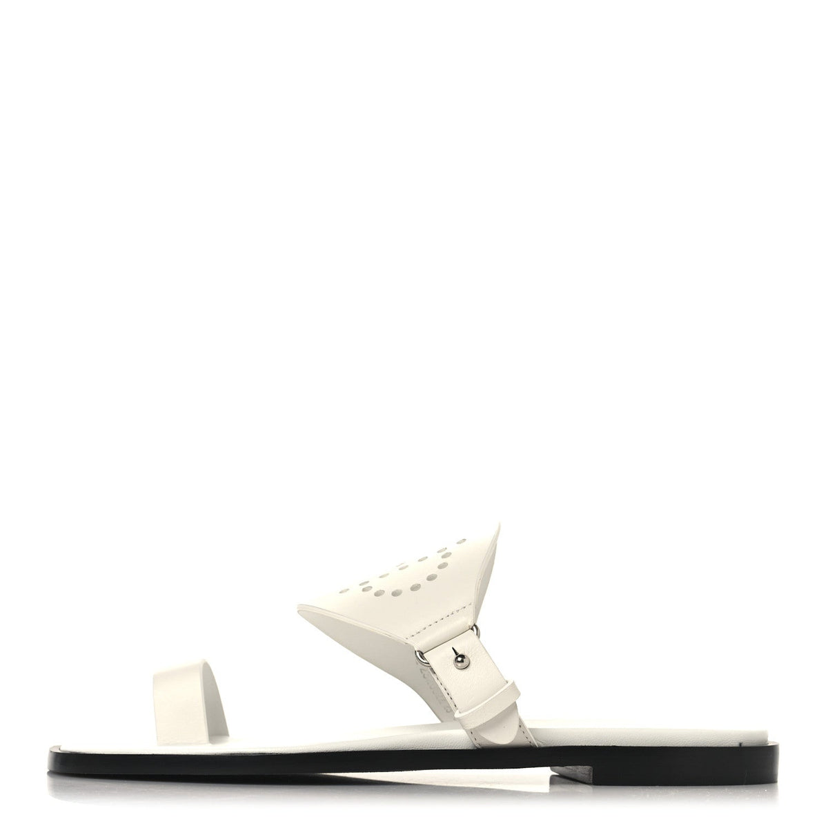 Calfskin Perforated Hera Sandals 36 White