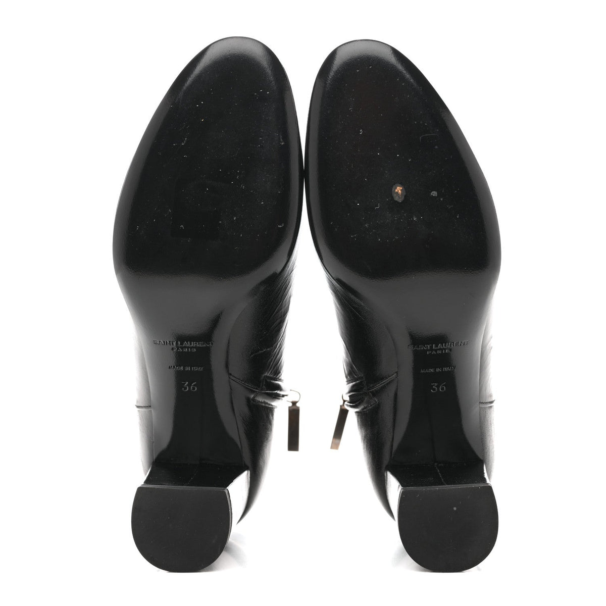 Calfskin Loulou 70 Uniform Ankle Boots 36 Black