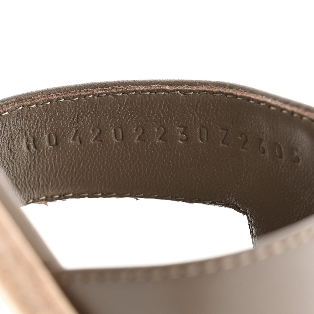 Box Calfskin Oran Sandals 37.5 Etoupe