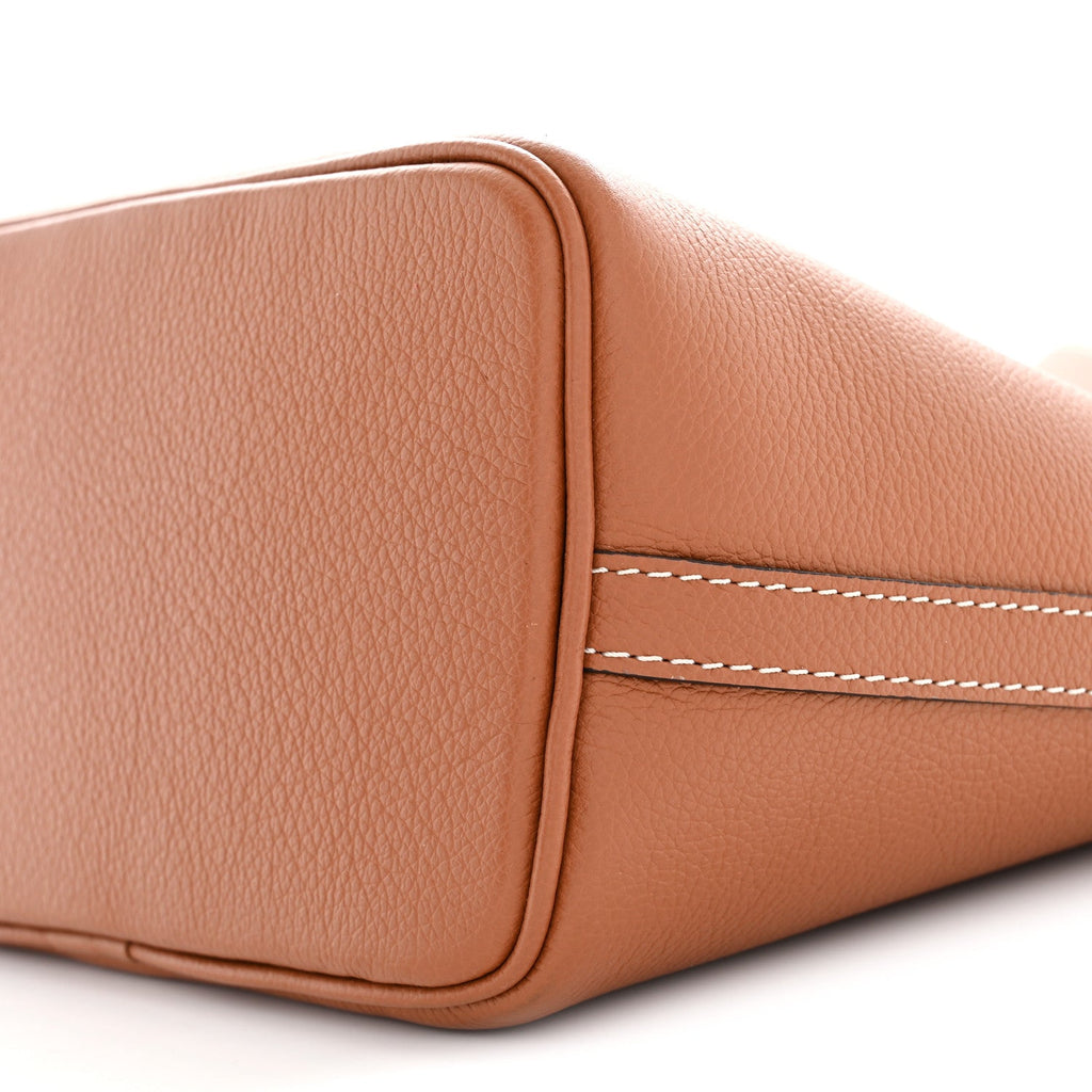 Calfskin Lock and Walk Bucket Cognac