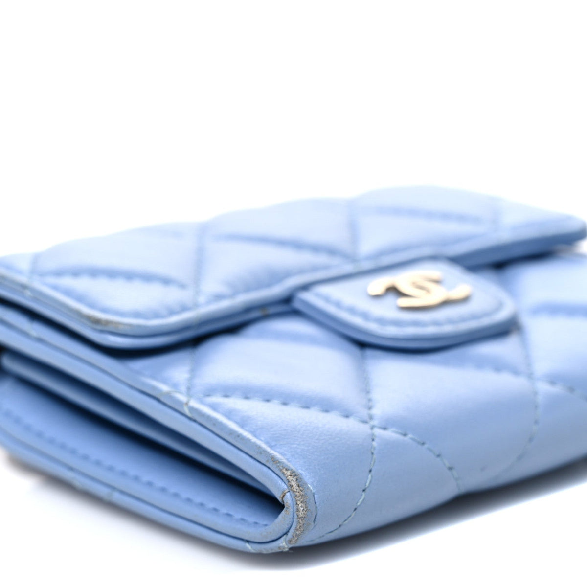 Lambskin Quilted Mini Chain Belt Bag Blue