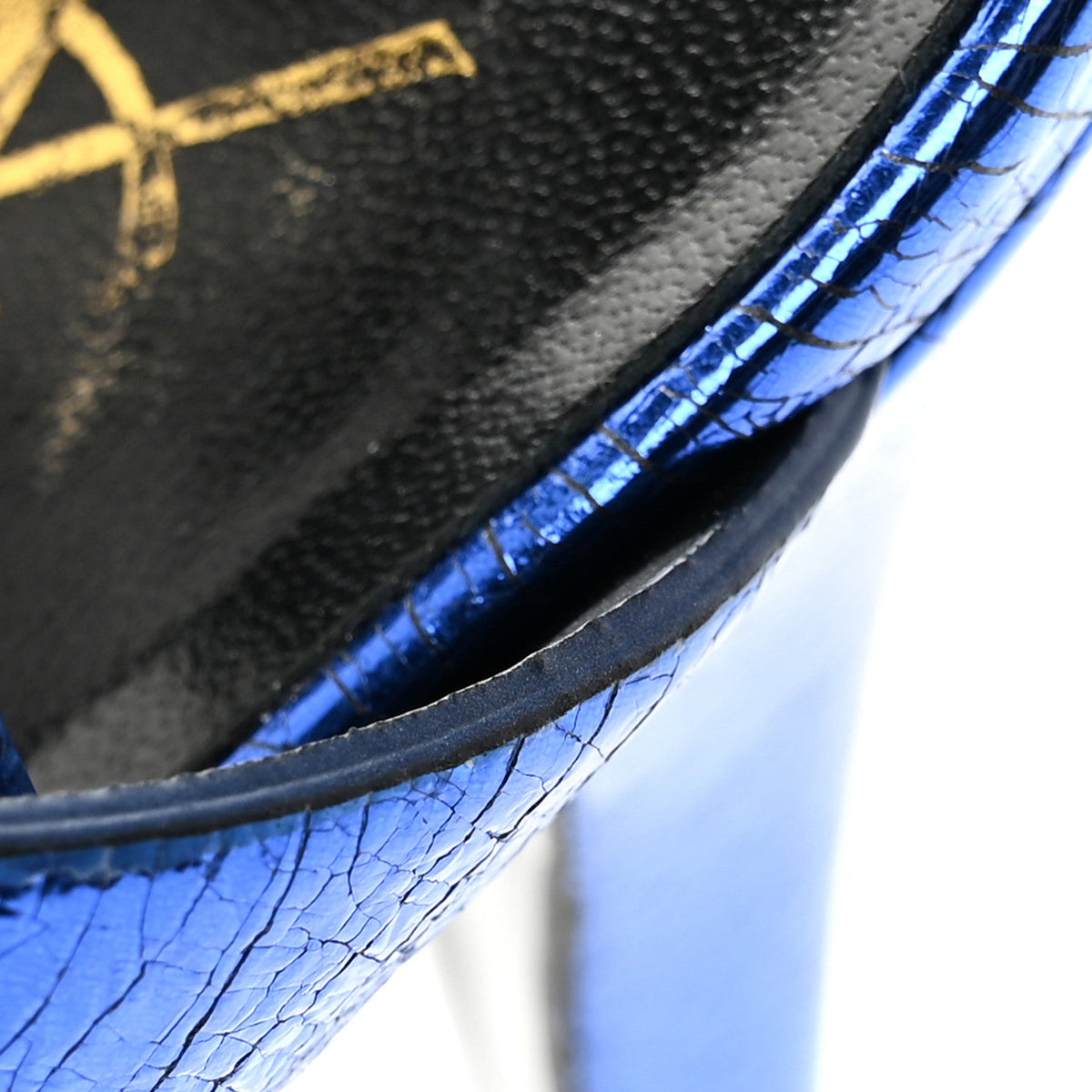 Metallic Calfskin Tribute 105 Platform Sandals 37 Blue