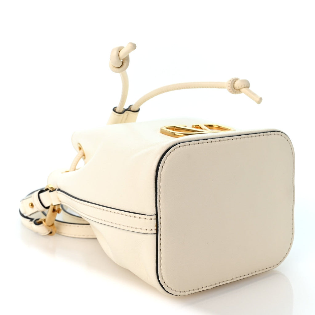 Nappa Mini VLogo Signature Bucket Bag Light Ivory
