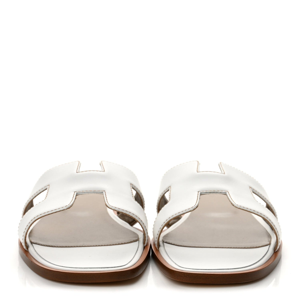 Box Calfskin Oran Sandals 38 White