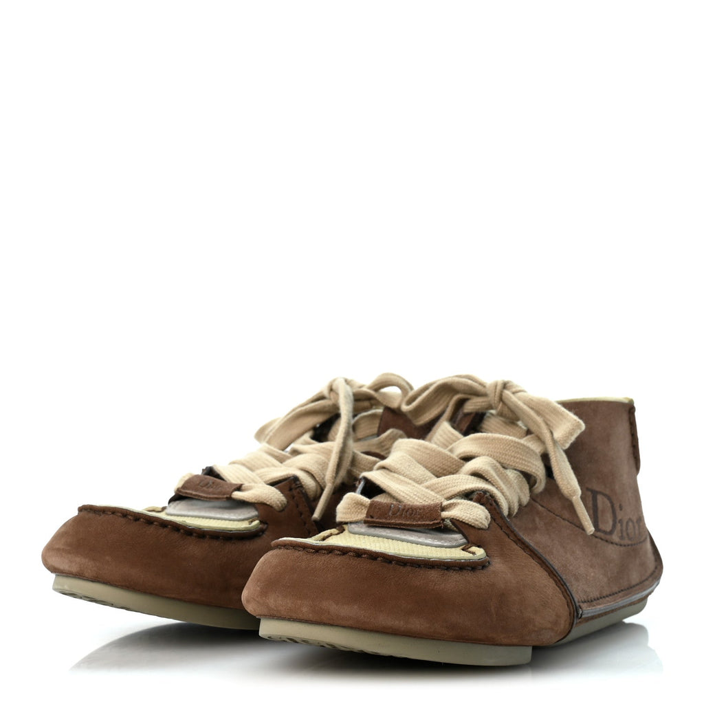 Nubuck Suede Calfskin Mens Roadie Lace Up Boots 42 Brown Beige