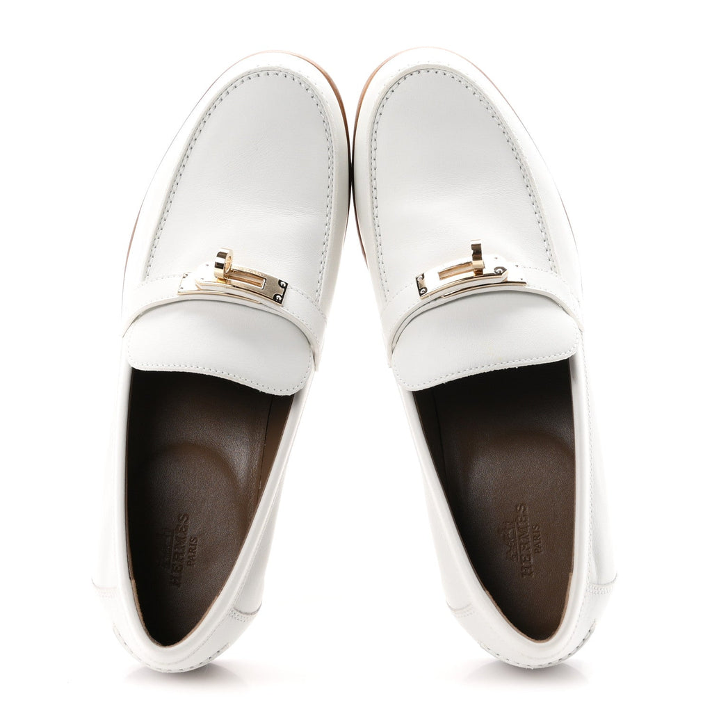 Calfskin Womens Destin Loafers 38 White