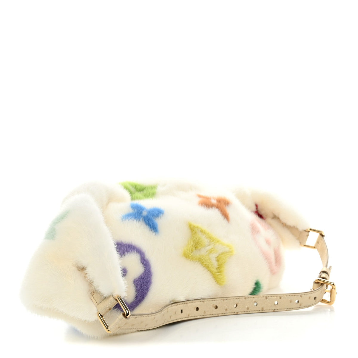 LV X TM Mink Ostrich Monogram Bum Bag White Multicolor