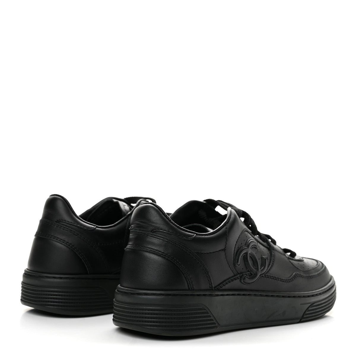 Calfskin CC Womens Sneakers 36.5 Black