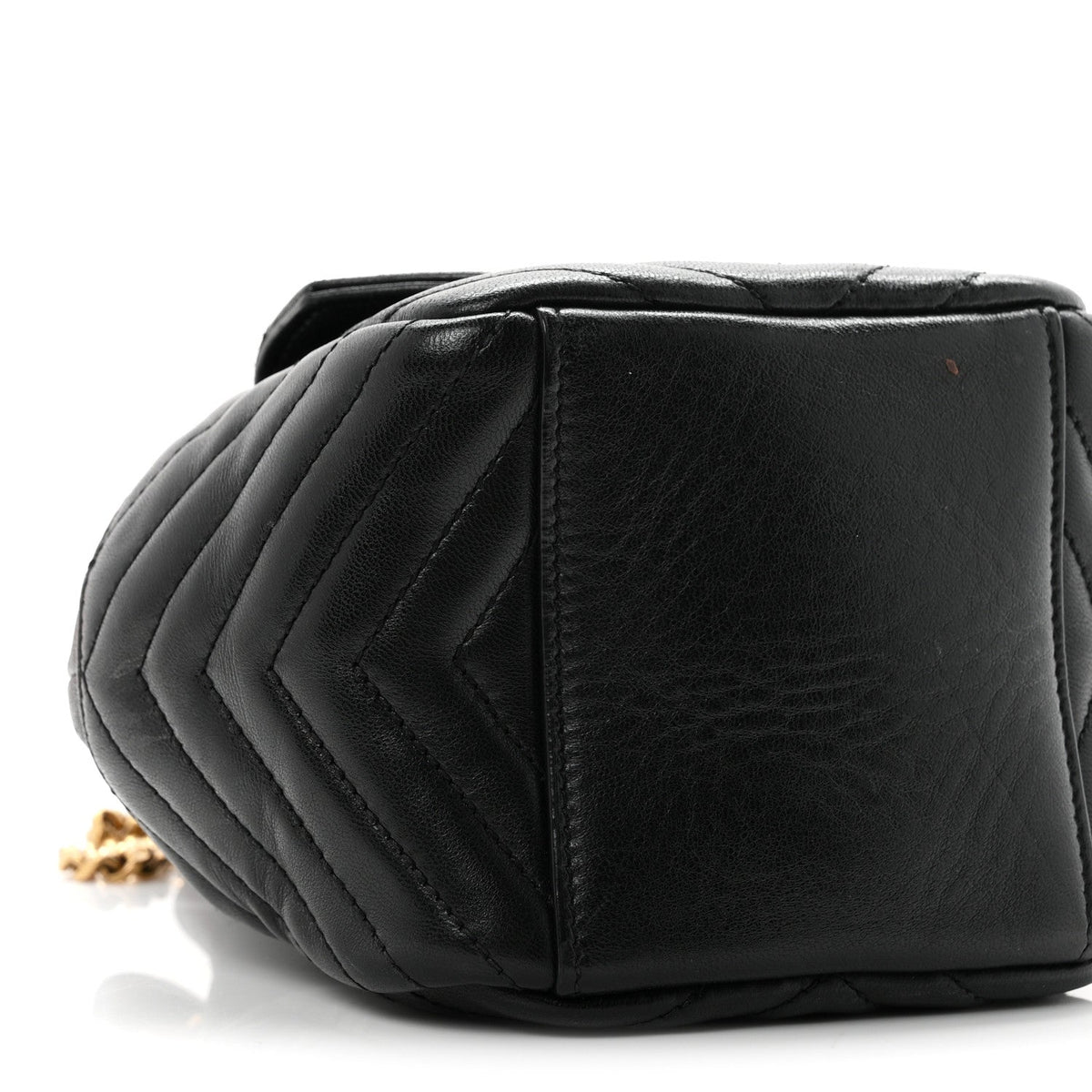 Lambskin Matelasse Monogram Joe Nano Bucket Bag Black