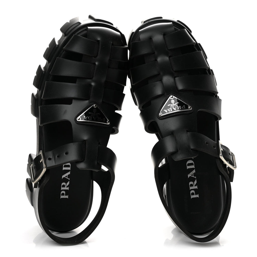 Foam Rubber Triangle Logo Monolith 55mm Cage Sandals 38 Black