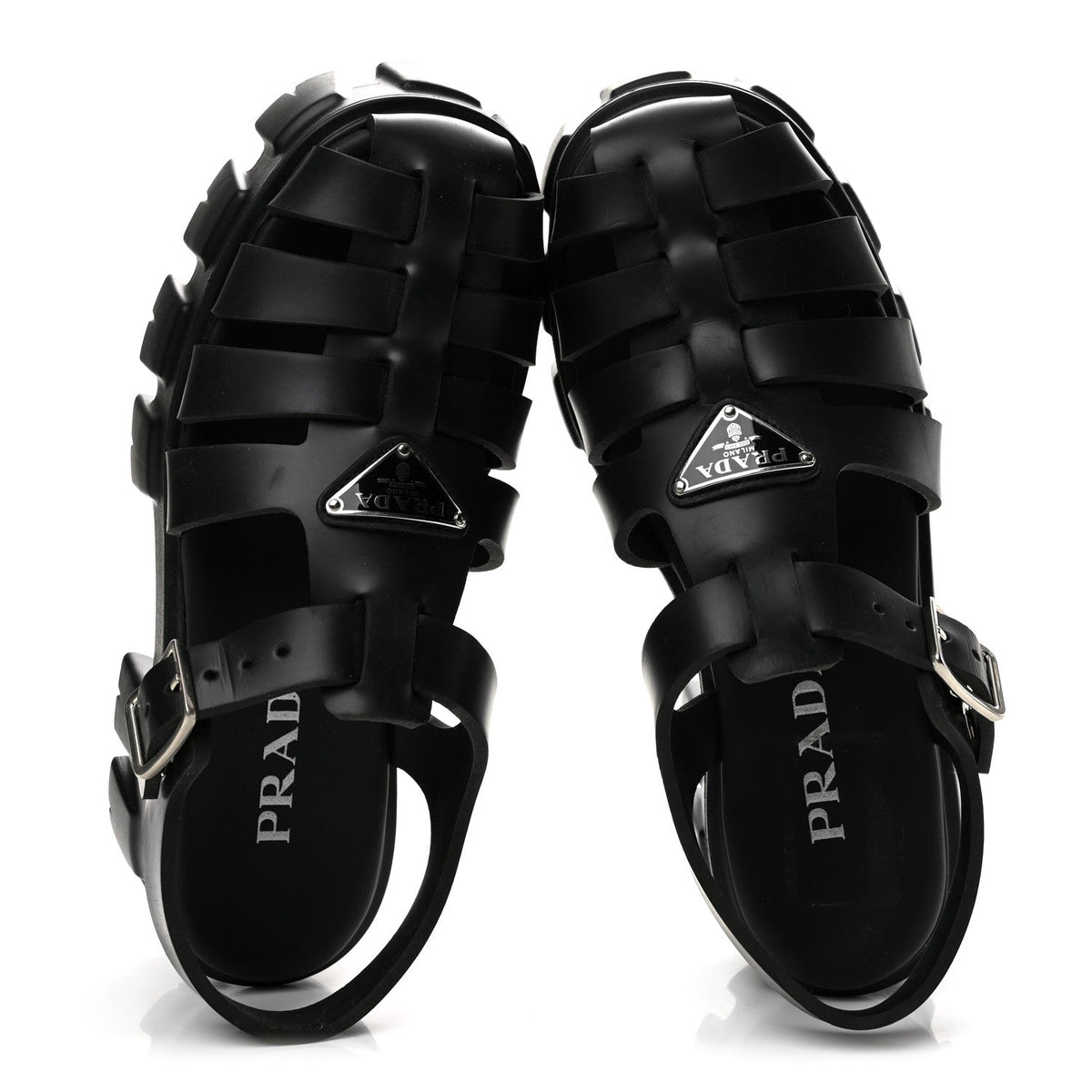 Foam Rubber Triangle Logo Monolith 55mm Cage Sandals 38 Black
