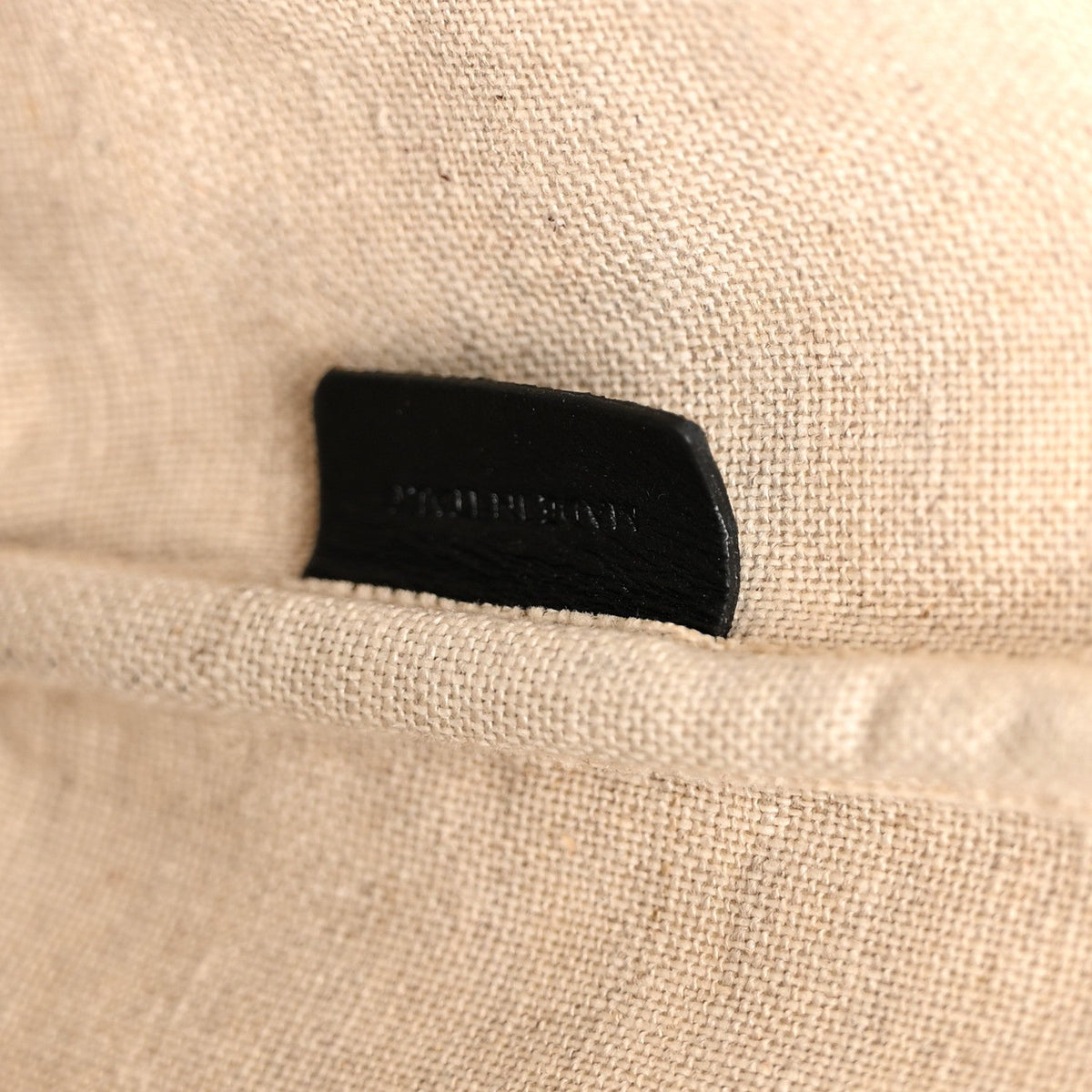Canvas Calfskin Triomphe Embroidered Small Bucket Bag Black