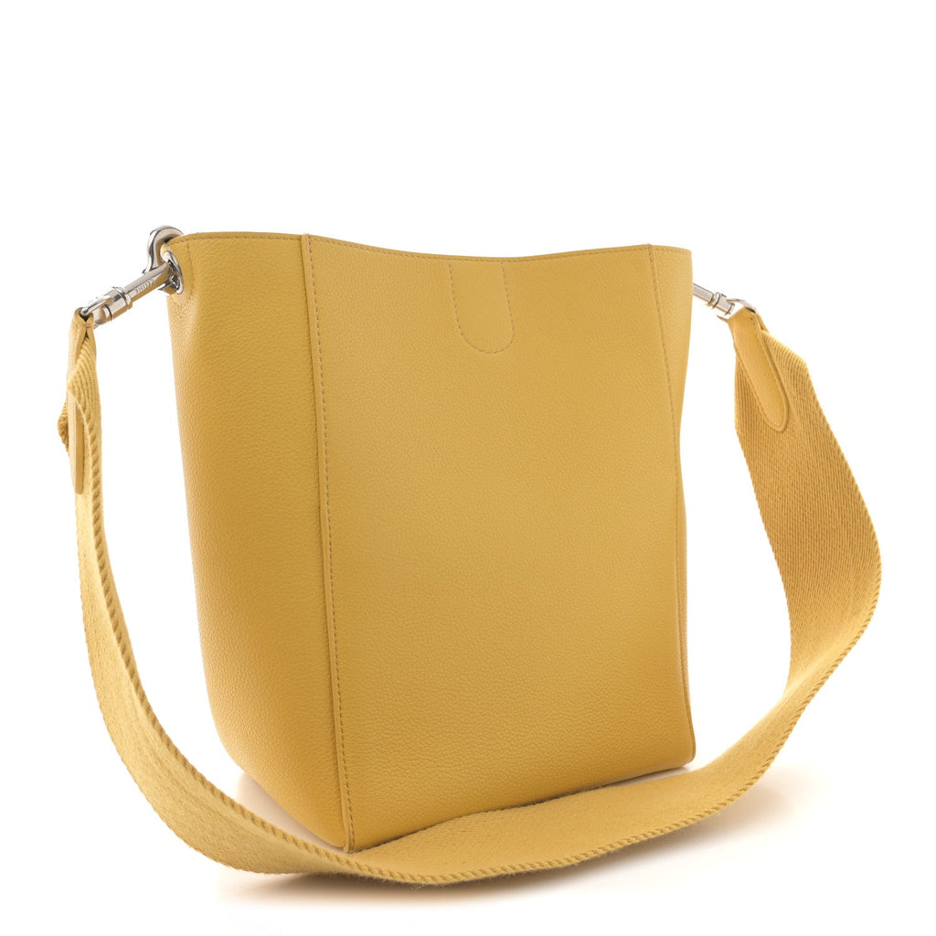 Soft Grained Calfskin Small Sangle Bucket Bag Ocre