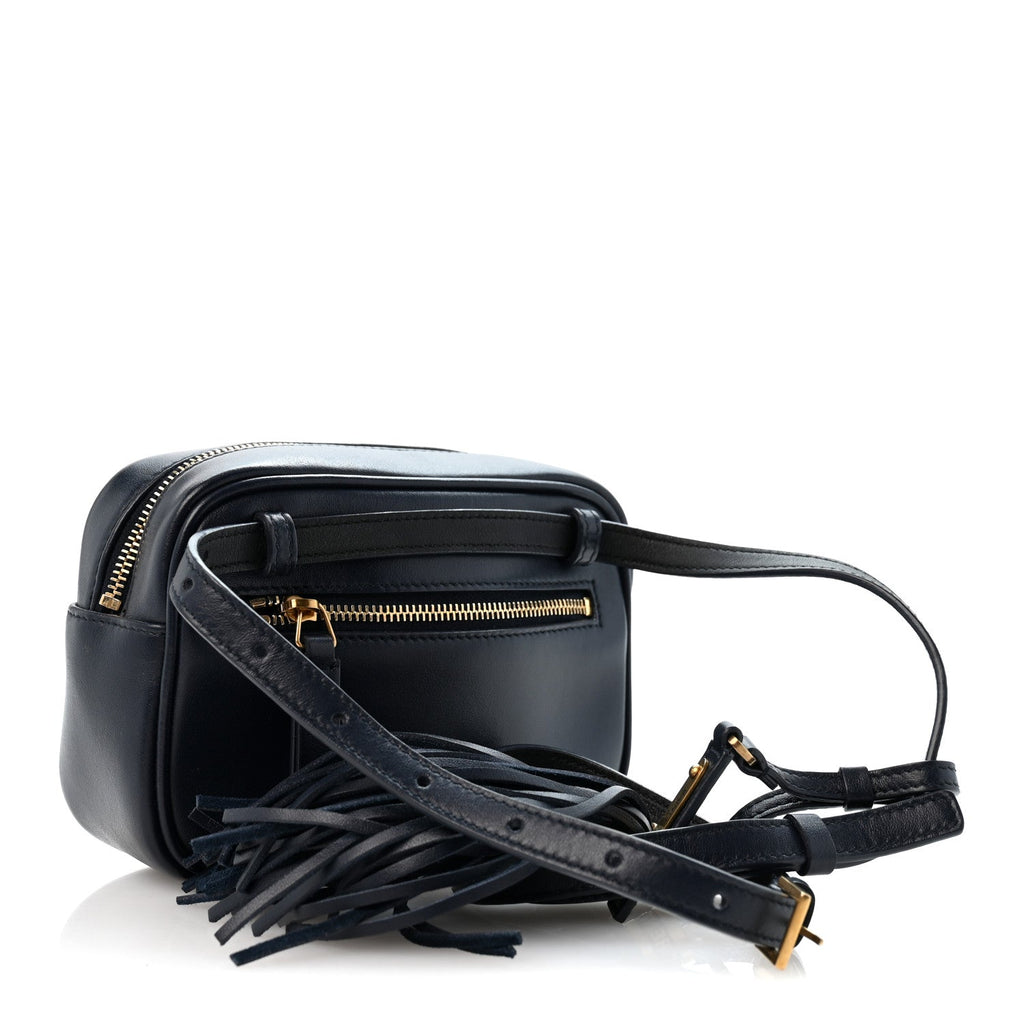 Calfskin Matelasse Monogram Lou Belt Bag Black Deep Marine